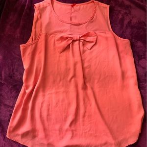 Plus size flowy tank top with bow and mesh details size 2x